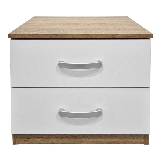 Κομοδίνο Athos  σε sonoma-λευκή απόχρωση 48x40x41.5εκ