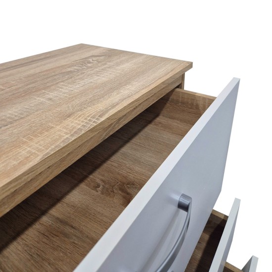 Συρταριέρα Athos  σε sonoma-λευκή απόχρωση 80x40x79εκ