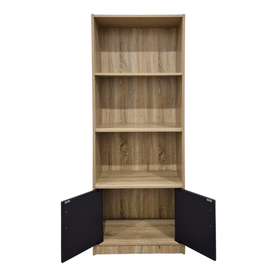 Βιβλιοθήκη Tekaro  sonoma-ανθρακί 60x29x166εκ