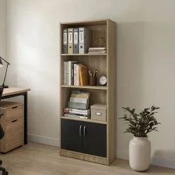 Βιβλιοθήκη Tekaro  sonoma-ανθρακί 60x29x166εκ