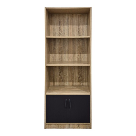 Βιβλιοθήκη Tekaro  sonoma-ανθρακί 60x29x166εκ