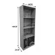 Βιβλιοθήκη Tekaro  sonoma-ανθρακί 60x29x166εκ