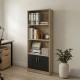 Βιβλιοθήκη Tekaro  sonoma-ανθρακί 60x29x166εκ