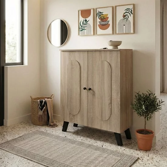 Παπουτσοθήκη-ντουλάπι Cathi  sonoma 80x34x95εκ