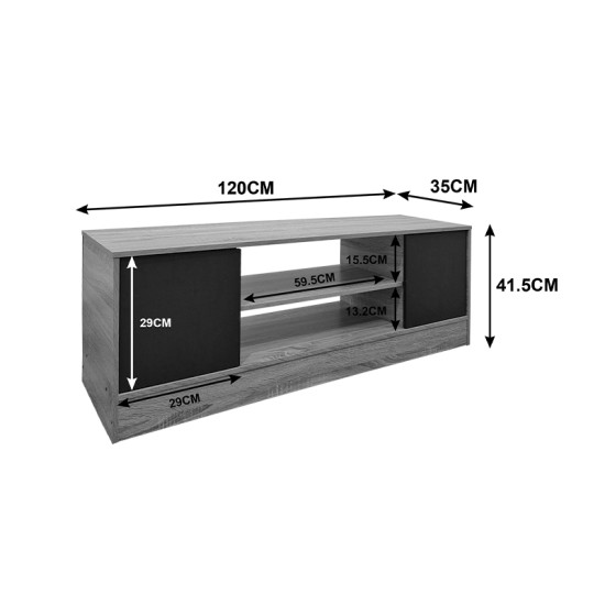 Έπιπλο τηλεόρασης Sasa  λευκό 120x35x41.5εκ