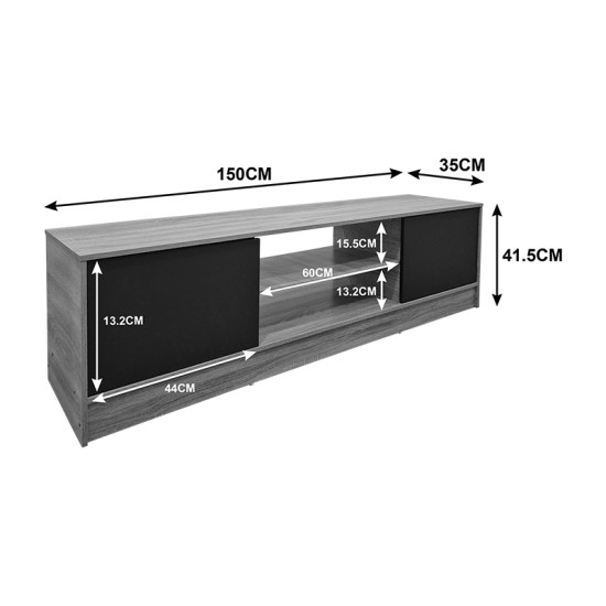 Έπιπλο τηλεόρασης Sasa  sonoma-λευκό 150x35x41.5εκ