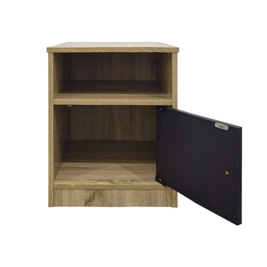 Κομοδίνο Lenea  sonoma-ανθρακί 40x40x50εκ