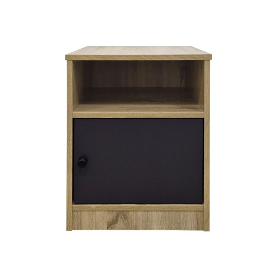 Κομοδίνο Lenea  sonoma-ανθρακί 40x40x50εκ