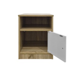 Κομοδίνο Lenea  sonoma-λευκό 40x40x50εκ