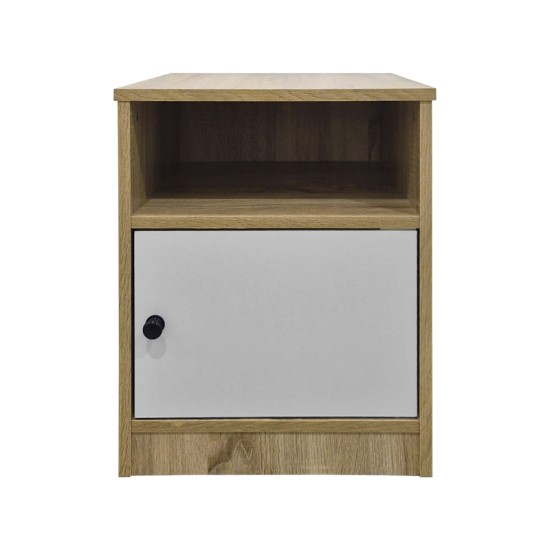 Κομοδίνο Lenea  sonoma-λευκό 40x40x50εκ