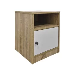 Κομοδίνο Lenea  sonoma-λευκό 40x40x50εκ