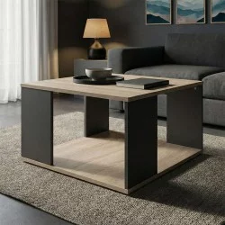 Τραπέζι σαλονιού Zelegan  sonoma-ανθρακί 60x60x39εκ