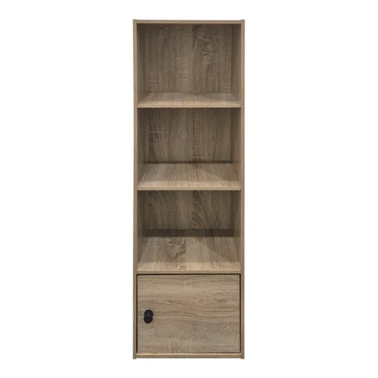 Βιβλιοθήκη-στήλη Lenobia  με ντουλάπι sonoma 30.5x24x95εκ