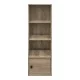 Βιβλιοθήκη-στήλη Lenobia  με ντουλάπι sonoma 30.5x24x95εκ