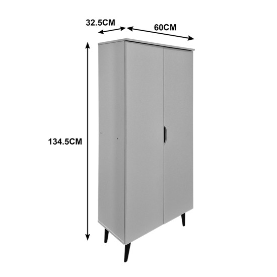 Παπουτσοθήκη-ντουλάπα Oufelia  sonoma-ανθρακί 60x32.5x134.5εκ