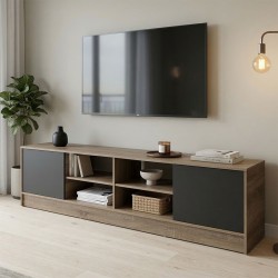Έπιπλο τηλεόρασης Tivia  sonoma-ανθρακί 180x35x41.5εκ