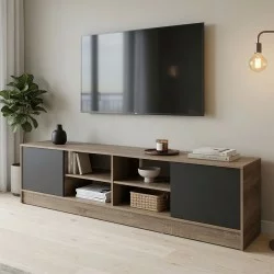 Έπιπλο τηλεόρασης Tivia  sonoma-ανθρακί 180x35x41.5εκ