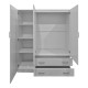 Ντουλάπα τρίφυλλη με 2 συρτάρια Alvia  λευκή 150x51x180εκ