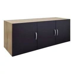 Πατάρι ντουλάπας τρίφυλλο Alvia  sonoma-ανθρακί 150x51x60εκ