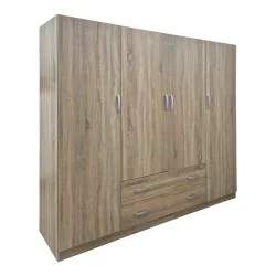 Ντουλάπα τετράφυλλη με 2 συρτάρια Alvia  sonoma 200x51x180εκ