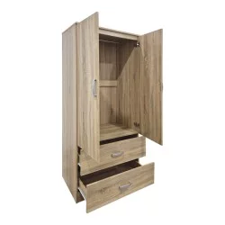 Ντουλάπα δίφυλλη με 2 συρτάρια Alvia  sonoma 80x51.5x180εκ