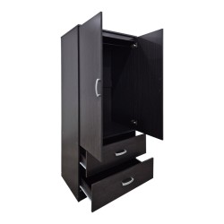 Ντουλάπα δίφυλλη με 2 συρτάρια Alvia  wenge 80x51.5x180εκ