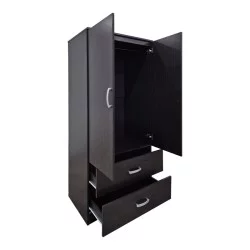 Ντουλάπα δίφυλλη με 2 συρτάρια Alvia  wenge 80x51.5x180εκ