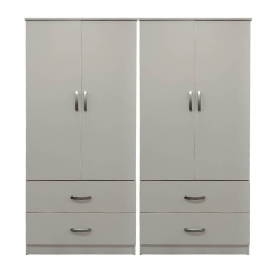 Ντουλάπα τετράφυλλη με συρτάρια Lego  λευκή 160x42x180εκ