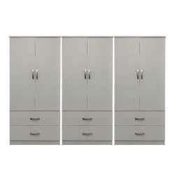 Ντουλάπα εξάφυλλη με συρτάρια Lego  λευκή 240x42x180εκ