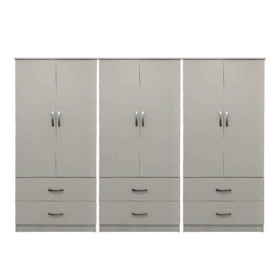 Ντουλάπα εξάφυλλη με συρτάρια Lego  λευκή 240x42x180εκ