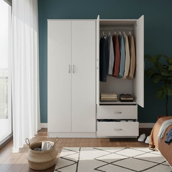 Ντουλάπα τετράφυλλη Lego  λευκή 160x42x180εκ