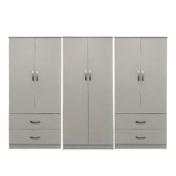 Ντουλάπα εξάφυλλη Athos  λευκή 240x42x180εκ