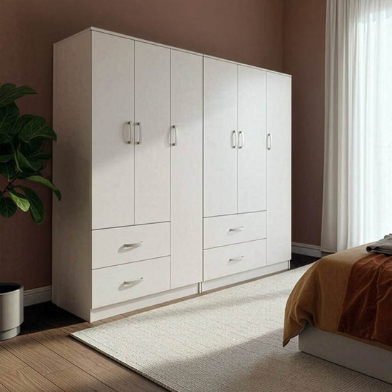 Ντουλάπα εξάφυλλη Lego  λευκή 180x42x180εκ