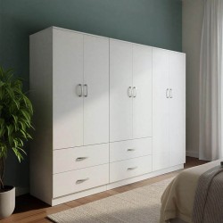 Ντουλάπα εξάφυλλη Lego  λευκή 200,5x42x180εκ