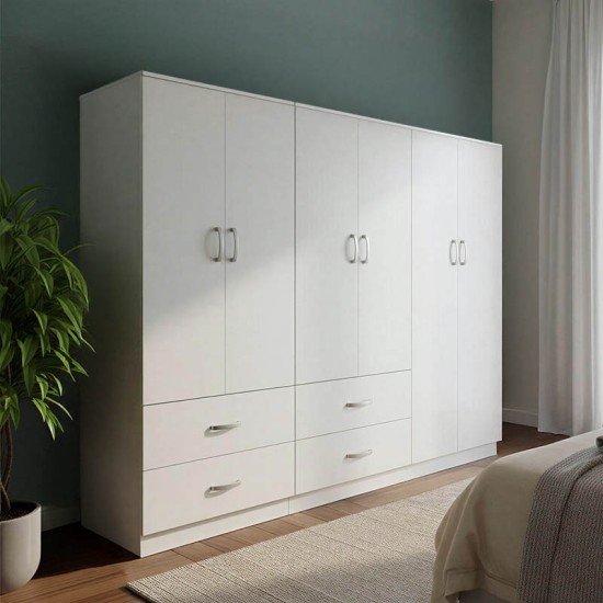 Ντουλάπα εξάφυλλη Lego  λευκή 200,5x42x180εκ