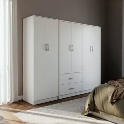 Ντουλάπα εξάφυλλη Lego Ι  λευκή 200,5x42x180εκ