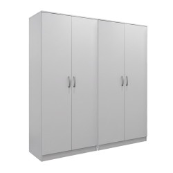 Ντουλάπα τετράφυλλη Lego Ι  λευκή 160x42x180εκ