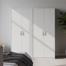 Ντουλάπα τετράφυλλη Athos Ι  λευκή 160x42x180εκ