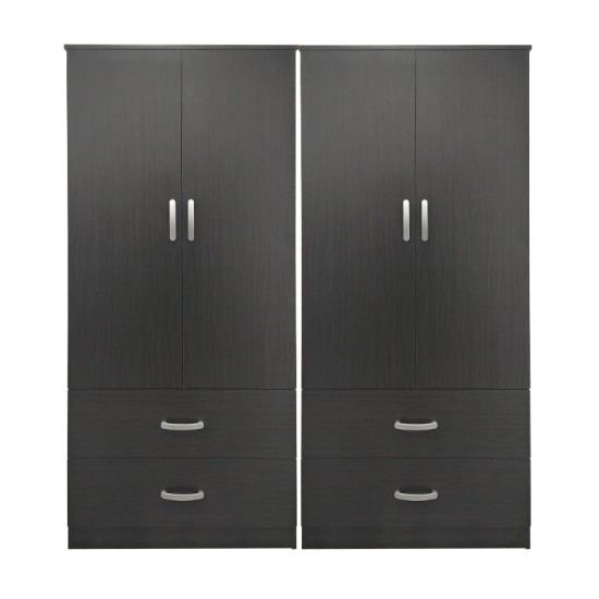 Ντουλάπα τετράφυλλη με συρτάρια Lego  wenge 160x42x180εκ