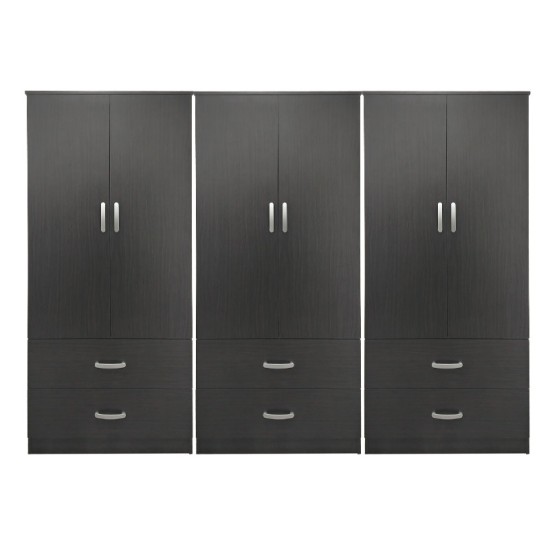 Ντουλάπα εξάφυλλη με συρτάρια Lego  wenge 240x42x180εκ