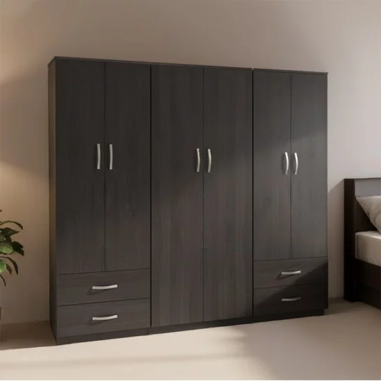 Ντουλάπα εξάφυλλη Athos  wenge 240x42x180εκ