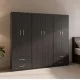 Ντουλάπα εξάφυλλη Athos  wenge 240x42x180εκ