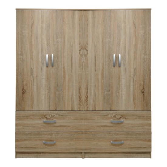 Ντουλάπα τετράφυλλη με συρτάρια Lego  sonoma 160x42x180εκ