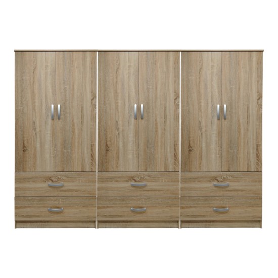 Ντουλάπα εξάφυλλη με συρτάρια Lego  sonoma 240x42x180εκ