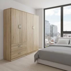 Ντουλάπα τετράφυλλη Athos  sonoma 160x42x180εκ