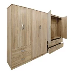 Ντουλάπα εξάφυλλη Athos  sonoma 240x42x180εκ