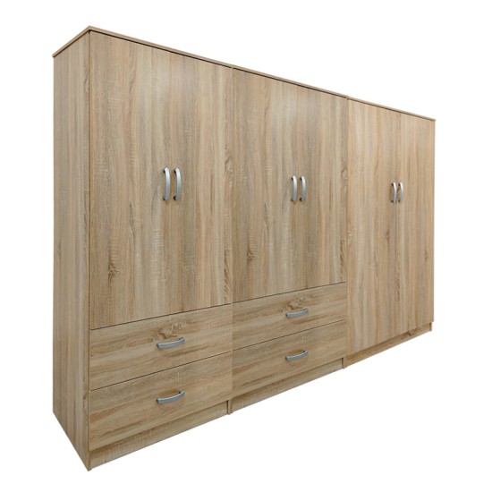 Ντουλάπα εξάφυλλη Lego  sonoma 240x42x180εκ