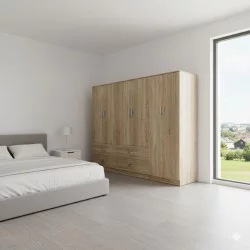 Ντουλάπα εξάφυλλη Athos  sonoma 240x42x180εκ