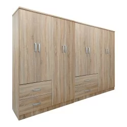 Ντουλάπα οχτάφυλλη Athos  sonoma 241x42x181εκ