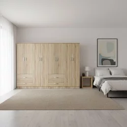 Ντουλάπα οχτάφυλλη Athos  sonoma 241x42x181εκ